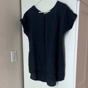 Navy Linen Women's Top - M